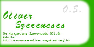 oliver szerencses business card