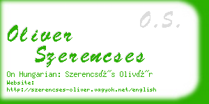 oliver szerencses business card